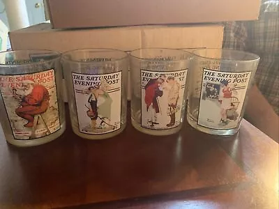 Norman Rockwell Saturday Evening Post Lot Of Four Vintage Glasses • $18.30