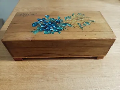£3.20 • Buy Pretty Vintage French  Menton  Wooden Music Jewellery Box 