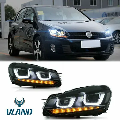 VLAND LED Projector Headlights For Volkswagen Golf Mk6 2010-2014 W/Sequential • $259