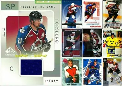 100++ Peter Forsberg Singles Insert Auto Jersey Promo Limited Lot .. U Pick List • $12.95