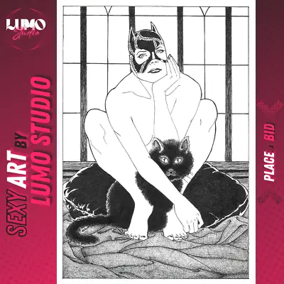 Cat Woman (09''x12'') By Luciano - Lumo Studio Original Comic Art • $5.99