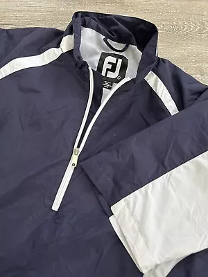FootJoy 1/2 Zip Windshirt Jacket Golf Pullover Short SLeeve FJ Pockets Lined L • $29.96