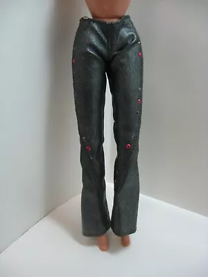 Hannah Montana Barbie Doll Size Faux Leather Pants With Rhinestones • $4.99