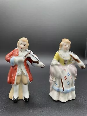 Vintage Pair Of Musical Figurines Made In Occupied Japan Ceramic Violin Players • $20