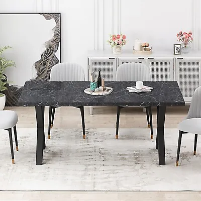 Modern  Dining Table With Printed Marble Table Top+X-Shape Leg • $407.64