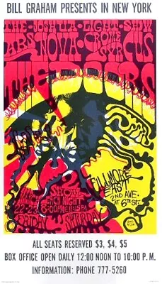 THE DOORS 1968 FILLMORE EAST 2nd PRINTING CONCERT POSTER JIM MORRISON / NM 2 MNT • $149.99