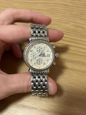 Michele CSX Diamond Chronograph MOP & Diamonds 36mm Quartz Watch 71-4000/5000 • $415