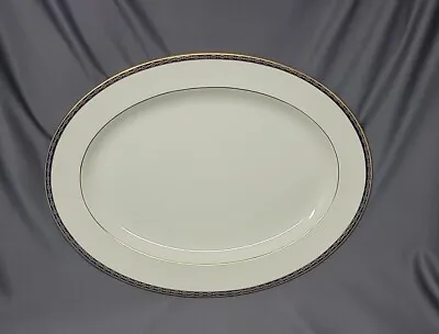 Minton St. James 16  Oval Platter Cobalt And Gold Rim • $95