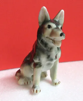$10 • Buy German Shepherd Dog Sitting Bone China Figurine 3.25 