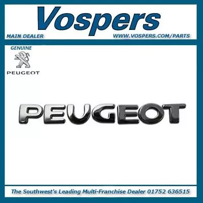 Genuine Peugeot 107 Tailgate 'Peugeot' Lettering Badge Emblem 8665NN • $57.93