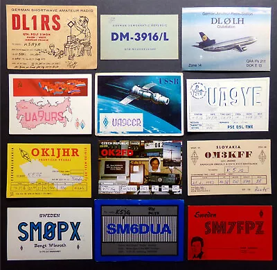 QSL CARD LOT 12x Germany USSR Czech Sweden Ham Radio Signal Test SET #GP-067 • $20