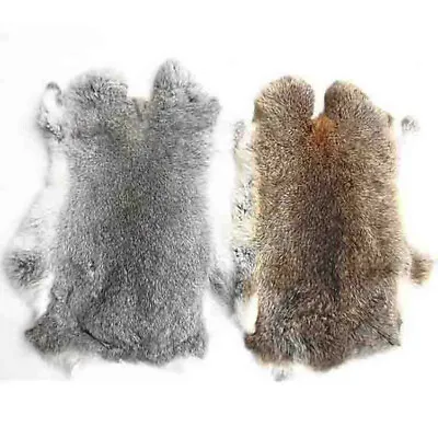 1Pc Genuine Natural Grey/Brown Rabbit Fur Skin Tanned Leather Hide Craft Pelt #s • $5.96