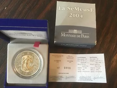 2004 France 5Euro Proof 22.2 Grams Silver 2.7 Grams 18k Gold MonnaiedeParis #910 • $227.50