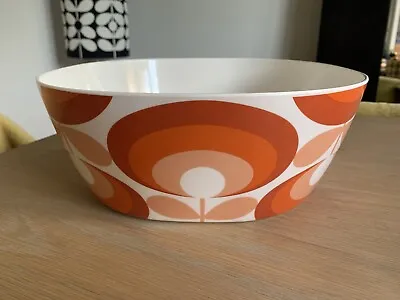 Orla Kiely Red Oval Flower Print Melamine Large Salad Bowl New • £35