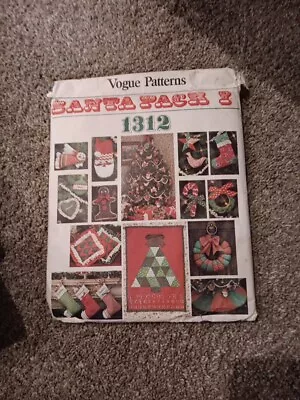 Vintage Vogue Patterns Santa Pack 1312 Christmas Accessories UnCut  • $8