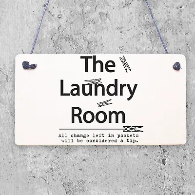 £3.95 • Buy Rectangle Sign Perfect Gift Laundry Room Wooden Sign Wooden Funny Gift