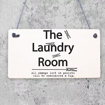 Rectangle Sign Perfect Gift Laundry Room Wooden Sign Wooden Funny Gift • £3.99