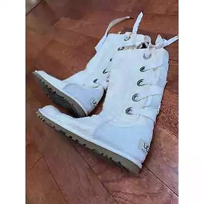 UGG White Heirloom Lace Up Boot Size 7 • $70