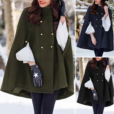$29.58 • Buy ZANZEA Women Plain Solid Basic Coat Jacket Cape Poncho Cardigan Plus Size Cardi