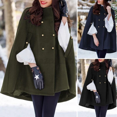 $29.58 • Buy ZANZEA Women Plain Solid Basic Coat Jacket Cape Poncho Cardigan Plus Size Cardi