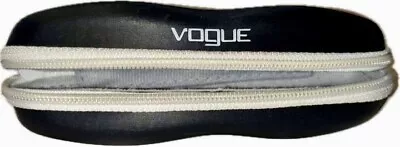 Vogue Sunglasses Eyeglass Case Clamshell White Zip Around Gray Lined Cloth • $4.98