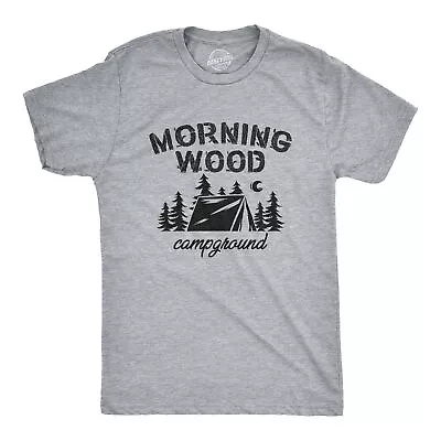 Mens Morningwood Campground Tshirt Funny Outdoor Adventure  Graphic Tee • $13.10