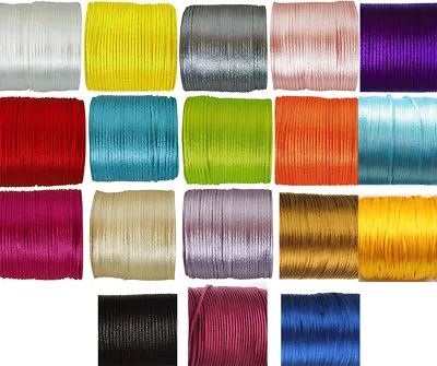 Rattail Cord 2mm 4 Lengths Jewellery Laces String Satin Shamballa Kumihimo • £1.30