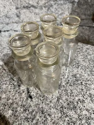 $24.99 • Buy Vintage Glass Spice Bottle Jar Apothecary W/Stopper Made In Japan Set Of 6