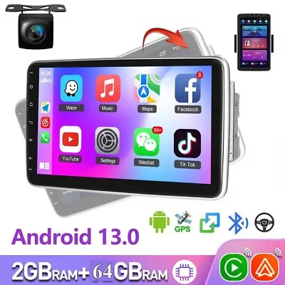 2DIN Rotatable 10.1'' Android 13 Touch Screen Car Stereo Radio GPS Wifi Tablet • $119.90