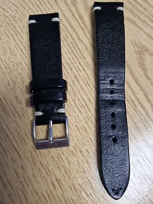 £49 • Buy Bulang & Sons Black Leather Watch Strap 20mm Rolex Tudor