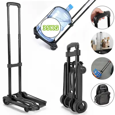 Portable Lightweight Trolley Folding Hand Truck Luggage Cart Warehouse Shopping • £14.99