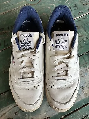 Reebok Men's Club C 85 Vintage Shoes LV5 Chalk/Alabaster/Vector Navy Blue US 10 • $110