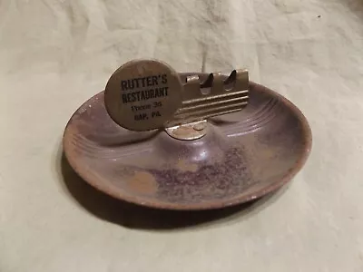 Vintage Art Deco Metal Ashtray Advertising RUTTER'S RESTAURANT GAP PA 5.25  • $5.99