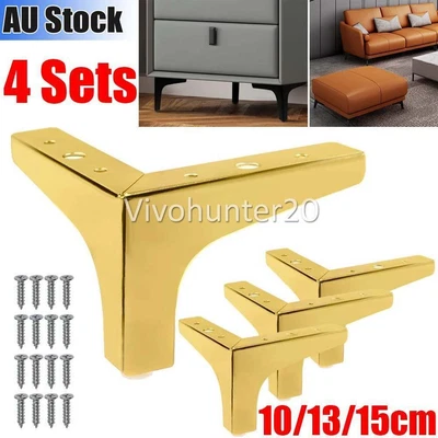 $18.99 • Buy 4PCS Furniture Legs Black Chrome Metal 10/13/15mm Cabinet Couch Sofa Lounge AUS