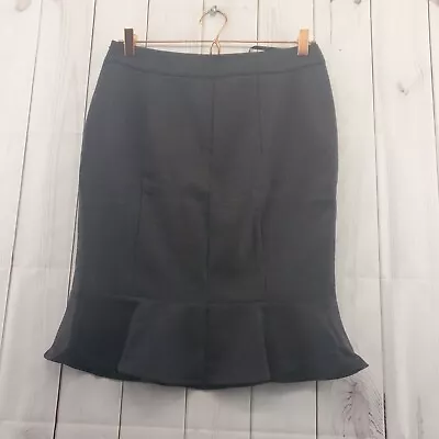 Boden Skirt Womens 10 Gray Peplum Hem Wool Blend Knee Length • $15.39