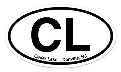 CL Cedar Lake - Denville NJ New Jersey Oval Car Window Bumper Sticker Decal 5  X • $3.89