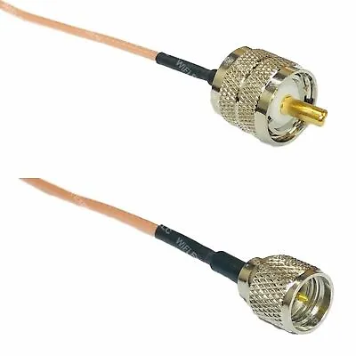 USA-CA RG316 PL259 UHF MALE To MINI UHF MALE Coaxial RF Pigtail Cable • $12.99