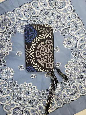 Vera Bradley Java Blue Wrist Strap Wallet Purse Clutch - 8  X 4.5  VB#3 • $8