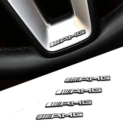 4x AMG Steering Wheel Badge Logo Emblem Sticker For Mercedes AMG All Vehicles • £6.99