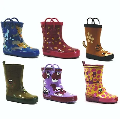 £9.95 • Buy Kids Boys Girls Wellies Infant Winter Wellington Rain Mud Snow Boots Size NEW 