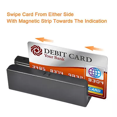 MSR580 USB Magnetic Strip Card Reader 3 Tracks Mini Mag HiCo Swiper US • $16.29
