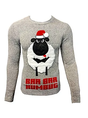 Unisex Mens Ladies Christmas Jumper BABA HUMBUG Xmas Festive Sweater Novelty • £13.99