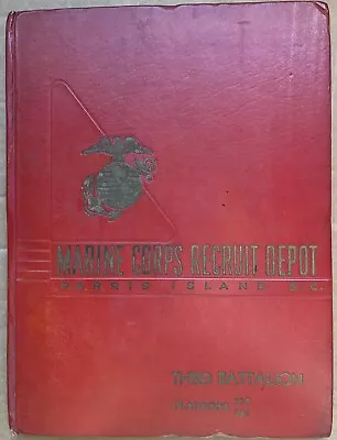 1954 U.S. MARINE CORPS TRAINING YEARBOOK PLATOON 377 And 381 PARRIS ISLAND SC • $149.99