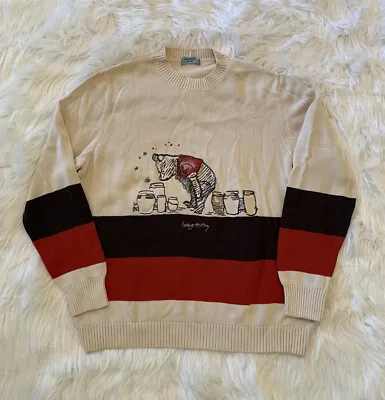 Iceberg History Disney Winnie The Pooh Pullover Sweater Embroidered Knit Vtg L • $135.32