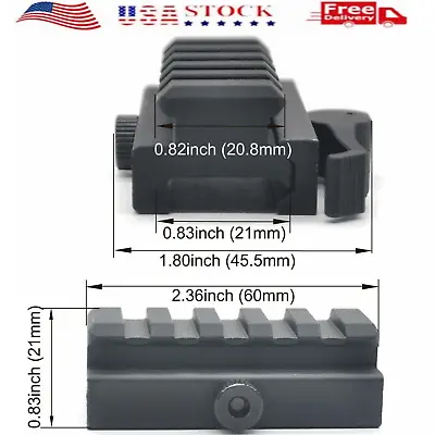 Quick Detach 5 Slot QD Lever 20mm Weaver Picatinny Rail Mount Riser Scope Base • $8.99