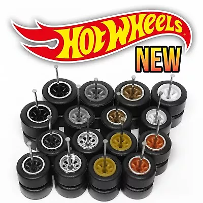 1/64 Scale WATANABE 8 SPOKE Real Riderz Wheels Rims Tires Set For Hot Wheelz • $3.99