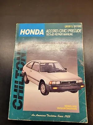 Chilton Repair Manuals Honda 1973-83 #8591 Accord/Civic/Prelude • $8