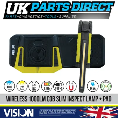 VISION WIRELESS Mag Inspection Light + Charging Pad For Garage Mechanic + Phone • £89.98