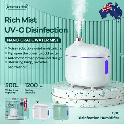 $29.95 • Buy 500ml Air Humidifier Ultrasonic Purifier UV-C Diffuser Light USB Recharge Mist