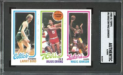 1980-81 Topps Larry Bird Julius Erving Magic Johnson Rookie RC #6 SGC Authentic  • $216.50